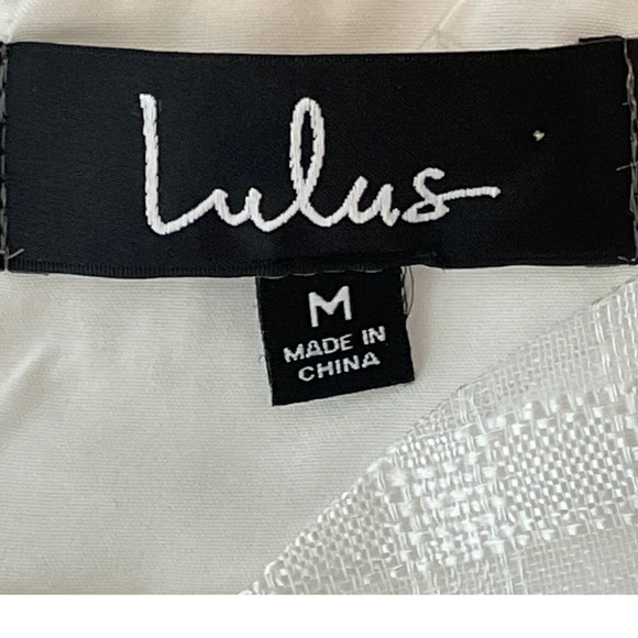 Lulus Holding On White Plaid Mesh Midi Vacation Summer Dress M NWT - Picture 8 of 10